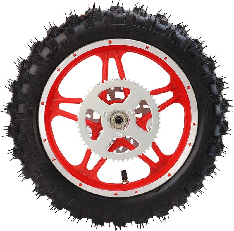 EVGATSAUTO Rear Wheel Assembly, 2.5‑10in Rear Wheel Rim Tyre Assembly Nonslip Wearproof for Off Road Motorcycles Dirt Pit Bikes - Image 1